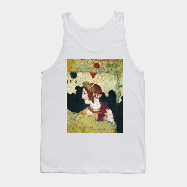 VELIA ,ETRUSCAN NOBLE WOMAN PORTRAIT Antique Tarquinia Fresco Tank Top by BulganLumini